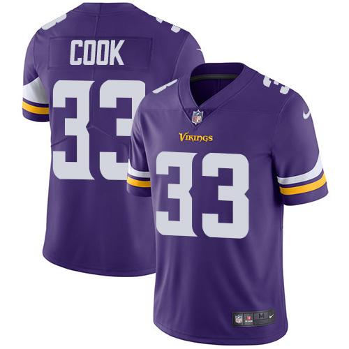 Men 2019 Minnesota Vikings 33 Cook purple Nike Vapor Untouchable Limited NFL Jersey